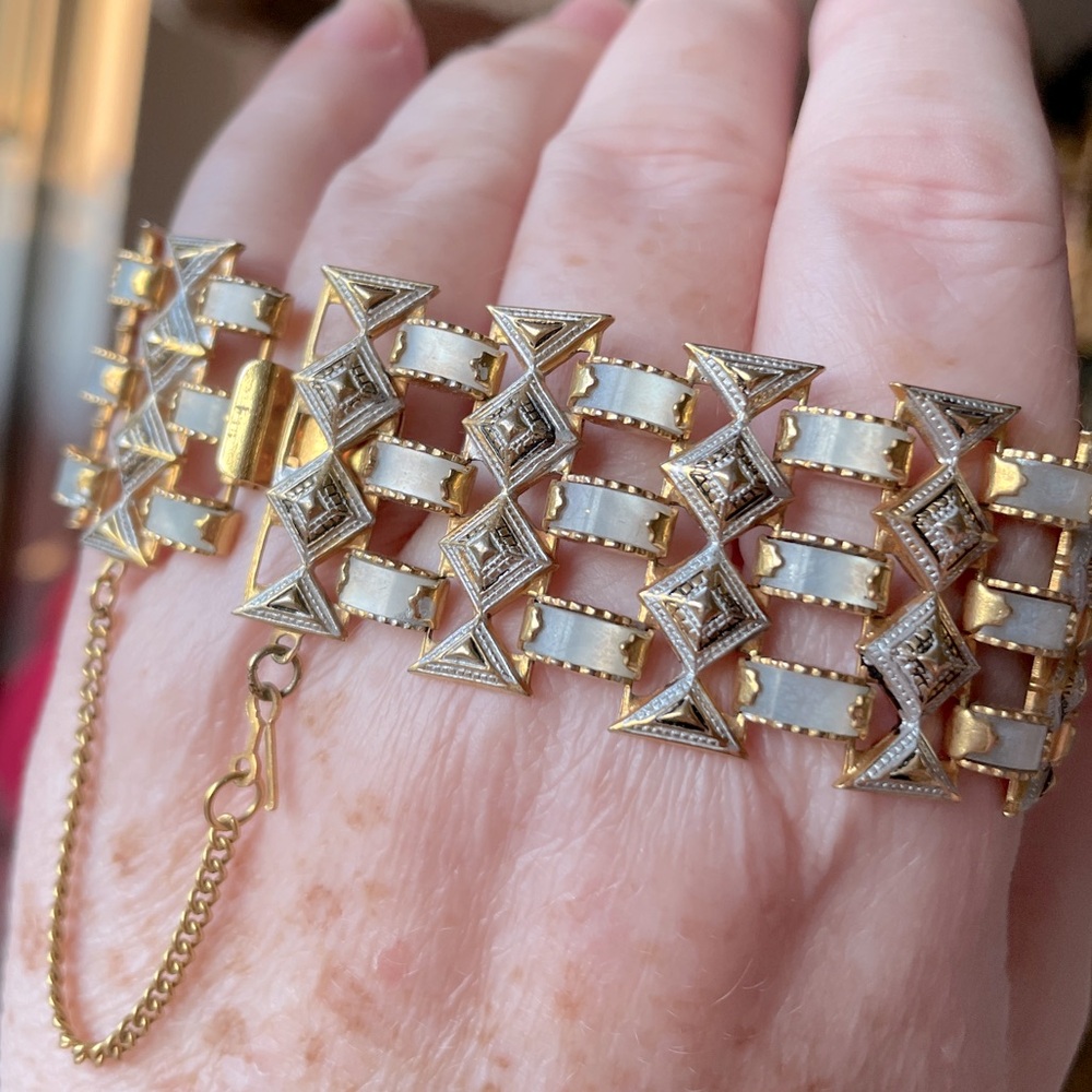 Vintage Goldtone and Mother-of-pearl Bracelet
